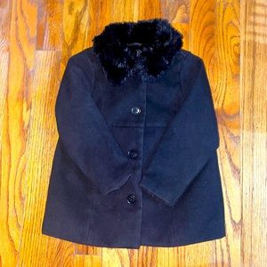 Toddler girl black peacoat